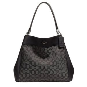 Coach Black Smoke Signature Small Lexy Shoulder Bag